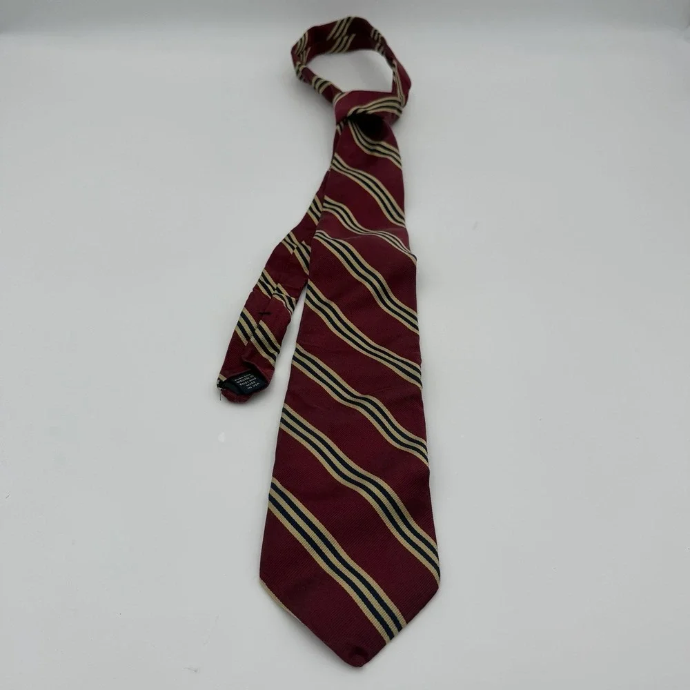 BROOKS BROTHERS Men's Neck Tie 100% Silk Striped USA made woven in England